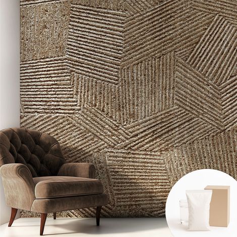 Papier peint intissé classique moderne pour salon et chambre à coucher Décoration rapide avec colle Lignes structurées 250x250 cm (1/5)