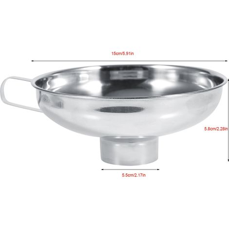 Entonnoir en Acier Inoxydable pour Bocaux de Conserve à Large Ouverture - Ustensile de Cuisine avec Poignée Grand Format (1/3)