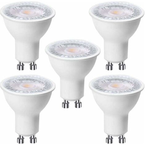 Pair 5er-Pack GU10 6W LED-Lampen (entspricht 60W), Kaltweiß 6000K 500 Lumen, GU10 LED-Lampe 120° breiter Abstrahlwinkel, flimmerfreier Einbaustrahler, dimmbar [Energieklasse F]
