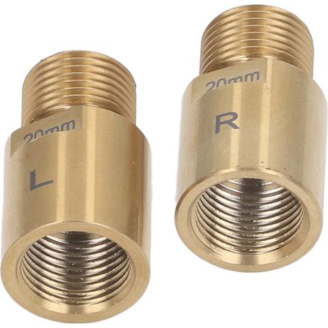 Paar 20 mm vergoldete Stahl-Fahrradpedalverlängerungen für Pedale mit 9/16-Zoll-Gewinde (1/5)