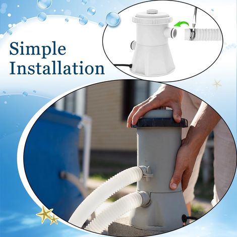 Juego de 2 mangueras para piscina, 32 mm, color blanco. Manguera para aspiradora de piscina, bomba de piscina con 4 abrazaderas fijas, 149,9  3,2 cm. Para piscinas elevadas. Limpieza de piscinas. Comp