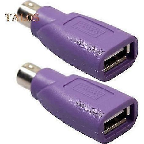 Adaptateur PS/2 mâle vers USB femelle (lot de 2) pour clavier et souris, outil de conversion double interface USB (1/5)