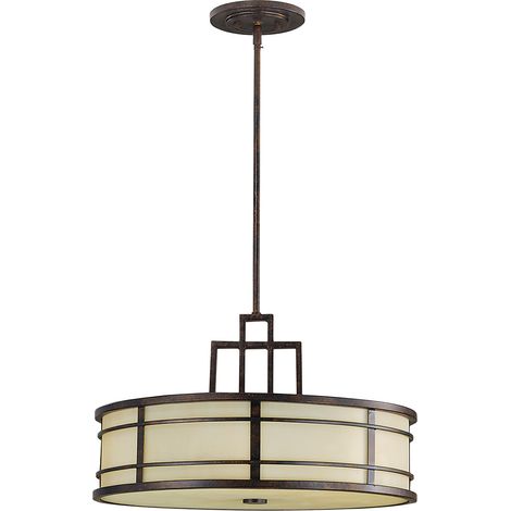 Pendellampe Deckenleuchte Hängelampe Stahl Bronze D 53,3 cm 3 Flammig (1/4)