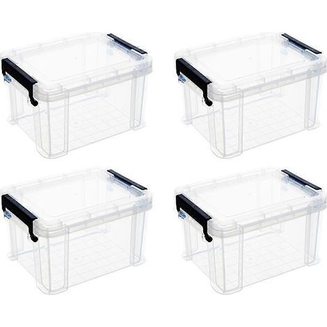 Lot de 4 mini boîtes de rangement transparentes pour ranger les jouets à la maison-8.5X6.5X5CM-White (1/4)