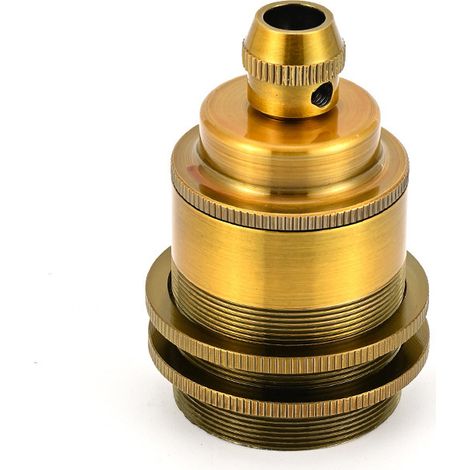 1 pièce Douille Edison E27 Adaptateur De Lampe Lustre Style Rétro Vintage Antique En Cuivre Sans Fil Pour L'ampoule LED Céramique à L'intérieur, Laiton Antique