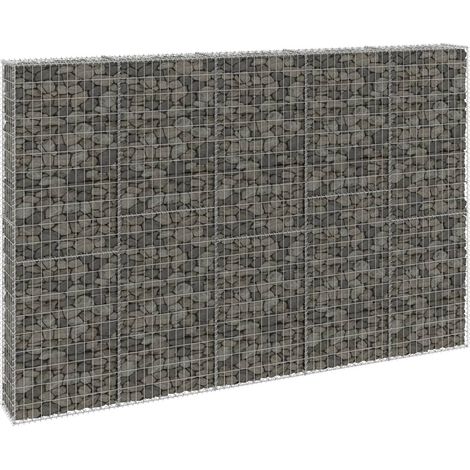 Vidaxl – Mur en gabion avec couvercles – Acier galvanisé 300x30x200 cm – Capacité de charge élevée – Pour murs de soutènement