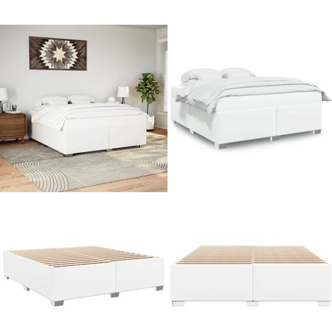vidaXL Cadre de lit sans matelas blanc 180x200 cm similicuir (1/5)