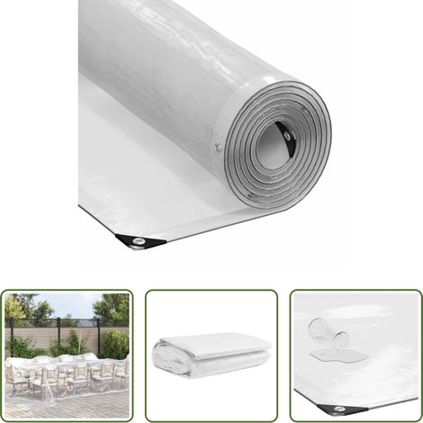 vidaXL Bâche de piscine - Bâche transparente avec œillets 4x8 m polyéthylène (1/5)