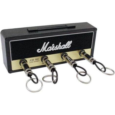 Marshall JCM800 Schlüsselhalter zur Wandmontage mit 4 Gitarrenbuchsen, Produktgröße: 21,5 x 4,59 cm – Schwarz, 1 Stück