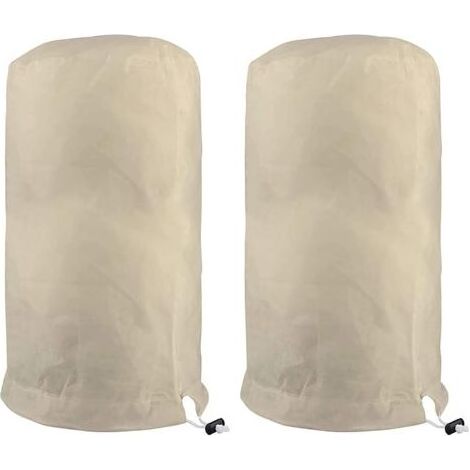 2 Pièces Voile D'hivernage Plante 120×180cm Beige, Housse de Protection pour Plantes, Housse D'hivernage Arbre, Voile Hivernage avec Cordon, Jardin Vegetaux Sac Hiver Tomate Tissu Non Tissé (1/5)