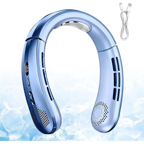 Ventilateur De Cou Rechargeable 5000 mAh USB Affichage LED (1/5)