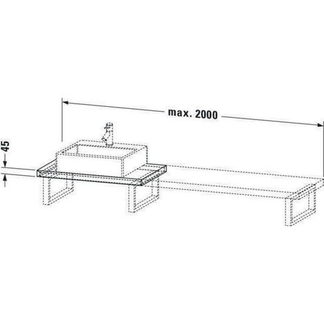 Duravit Konsole Compact L-Cube 80-200x48cm, 1 AS, Stär 4.5cm, we. matt (1/5)