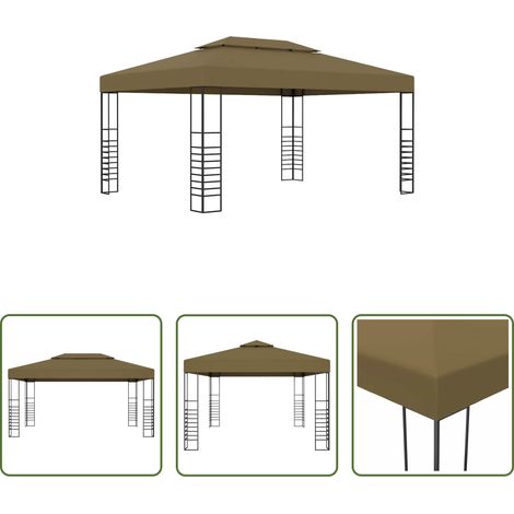 Tente extérieure - Chapiteau 3x4 m Taupe 180 g/m² (1/5)