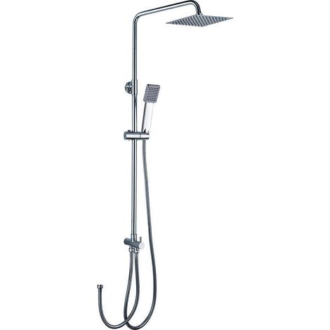 Kibath Columna Ducha extralarga sin grifería ARK cuadrada de 100-150 cm acabado CROMO brillo fabricado en latón (1/5)