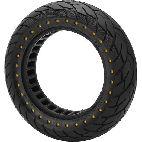 Pneu en caoutchouc anti-choc double nid d'abeille pour trottinette électrique Xiaomi, roue jaune renforcée (1/5)