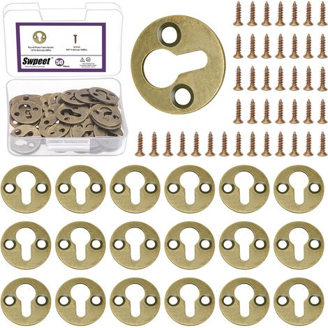 Lot de 150 crochets à mortaiser en acier au carbone avec kit de vis, plaque de suspension pour cadre photo, clé, photo, miroir - 25 mm (1/5)