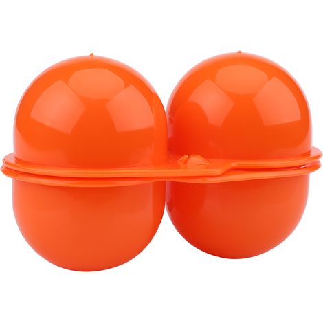 Boîte de rangement pour œufs en plastique (2 pièces) pour une utilisation en extérieur, camping et pique-nique (orange) (1/5)