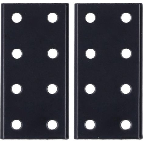 Stück 8-Loch-Verbindungsplatte aus Aluminiumlegierung, rechteckig, schwarz, für Tisch und Bett