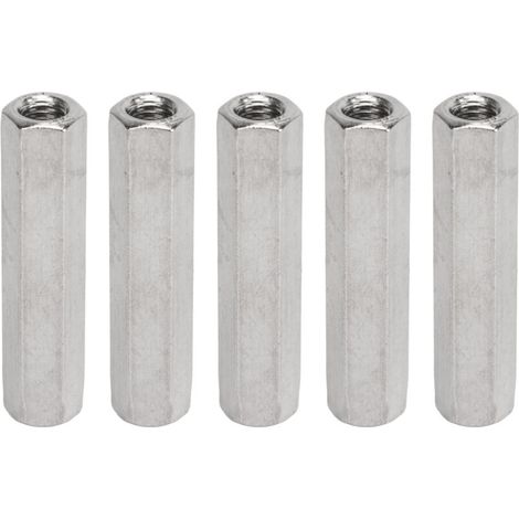 M8 Silver Hex Coupling Nut Kit, 5 Pieces, Practical and Safe Stainless Steel for Industrial Machinery (1/5)