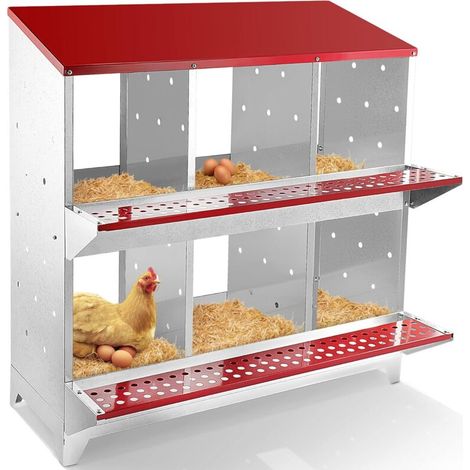 Rosvola Pondoir pour Poules - poulailler 6 Compartiments idéal pour 30 Poules, avec des Trous Plus Larges pour Que la Poule Soit Plus Confortable et sans Stress. Nichoir pour Poules pondeuse (1/5)