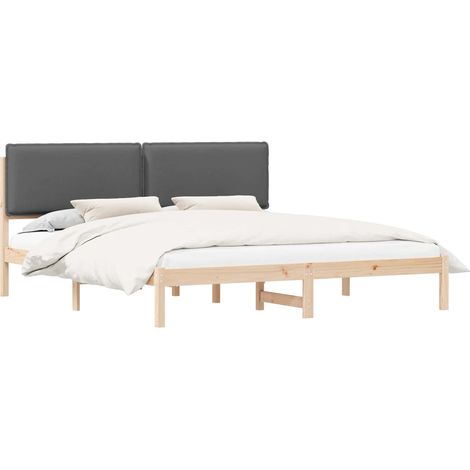 Maison Exclusive - Letto con Testiera Rivestita Grigio scuro 180 x 200 cm (1/5)