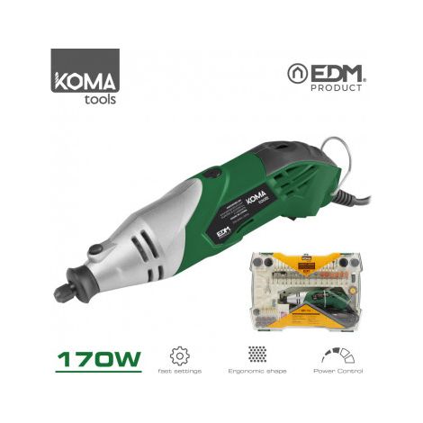 Koma Tools 08709 Mini Herramienta Multiusos Rotativa de Potencia con Accesorios Koma Tools, Multicolor, 170 W
