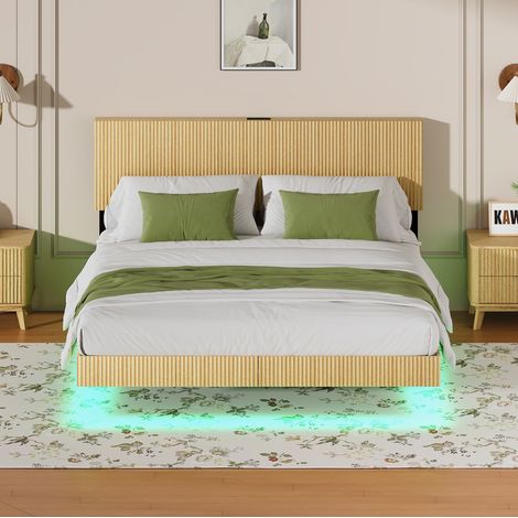 Letto matrimoniale LED con testiera e presa 180x200 OKMYHOME (1/4)