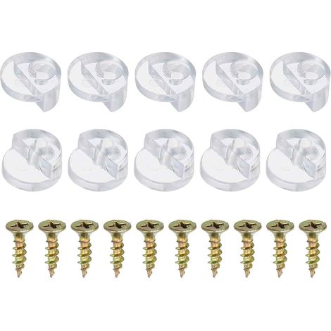 Support Pour Verre - Fixation À Vis Pour Vitre Épaisseur 3 À 4 Mm - Diamètre 13 Mm - Pour Portes Armoires Miroirs - Lot De 22 Pièces (1/5)