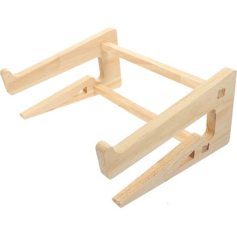 Support en bois pour ordinateur portable, rehausseur portable, support surélevé pour ordinateur portable-26.5X22X12CM-Khaki