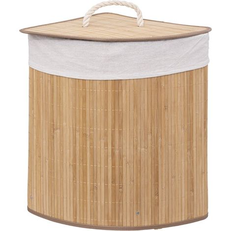 Panier à linge 48L angle bambou (1/3)