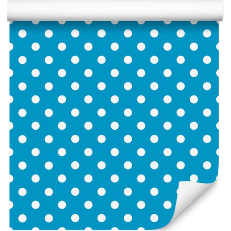 Papier peint à pois turquoise, motif turquoise foncé, pour salon et chambre, 50 x 1000 cm (1/5)