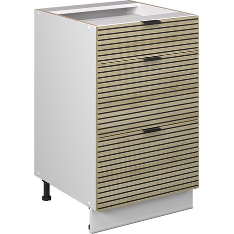 Mobiletto base per cucina Fame-Line, Pannello in quercia, 50 cm senza piano di lavoro, Vicco