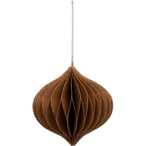 Adorno navideño de origami marrón 90mm - Atmosphera créateur d'intérieur