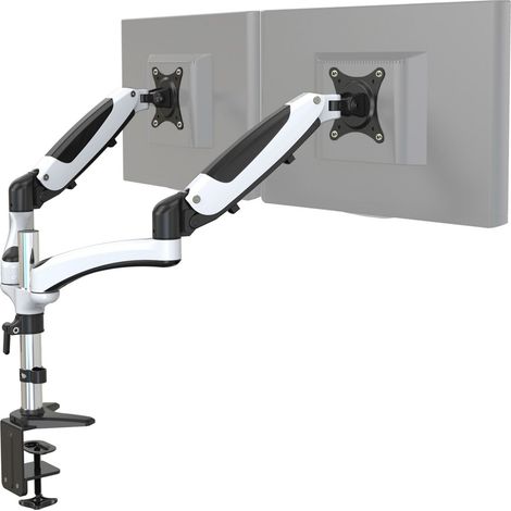 Monitorhalterung VM-MG2 - 2 Monitore 15 - 27 Zoll schwarz/weiß hjh OFFICE (1/4)
