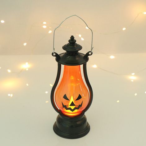 Lanternes décoratives d'Halloween : lanternes citrouilles, bougies LED, bougies scintillantes sans flamme, décorations de jardin d'Halloween (1/5)