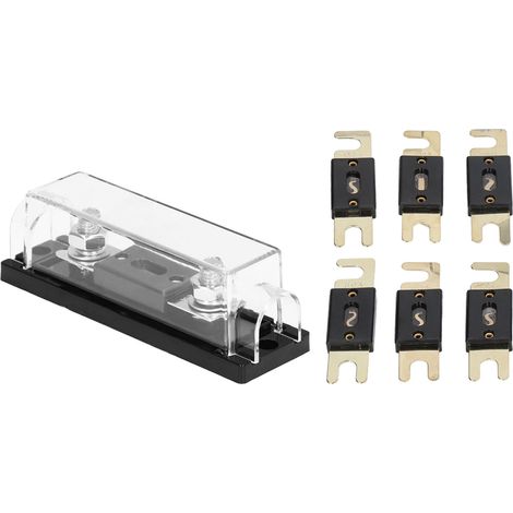 Porte-fusibles audio pour voiture, système vidéo 300 A, bloc de fusibles ANL avec 6 fusibles pour camping-car, yacht, bateau, véhicule agricole (1/5)