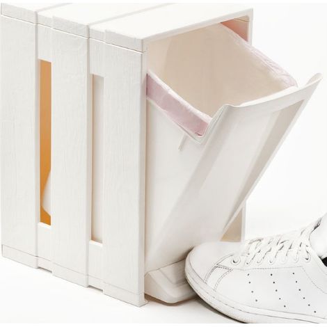 Poubelle - Tina - 19 x 23 x 30 cm - Blanc - Livraison gratuite