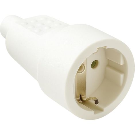 WEBMATEL Base Enchufe Móvil Hembra Schuko TT 16A 250V PVC Goma Blanco (1/4)
