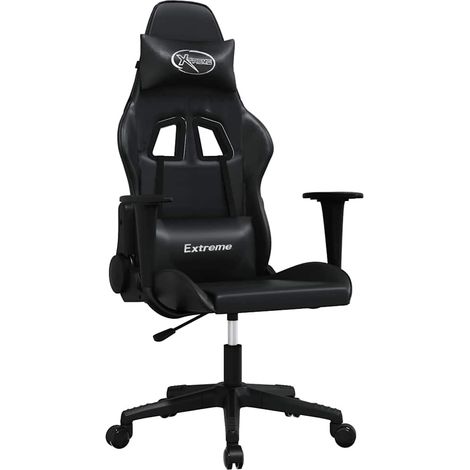 vidaXL Silla gaming cuero sintético negro (1/2)