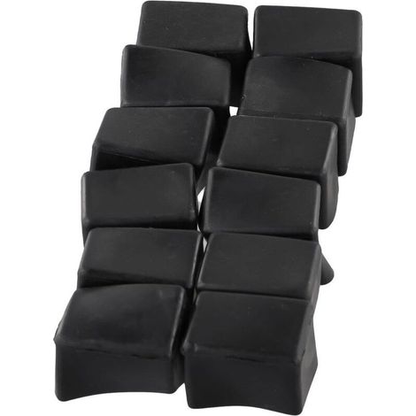 Lot de 12 couvre-pieds rectangulaires en caoutchouc pour meubles rembourrés - Protections de sol carrées - 20 x 30 mm (1/5)