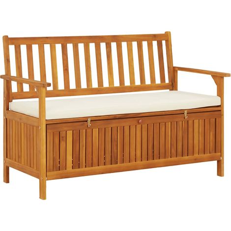 Garten Aufbewahrungsbank Akazienholz Massiv 120 x 63 x 84 cm