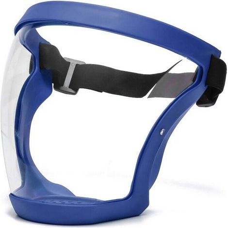 Masque complet 1 pièce - bleu, avec cadre, antibuée, anti-poussière, masque complet ultra-clair, hygiénique anti-gouttes, lunettes de protection,de (1/4)