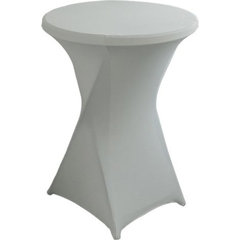 Lot de 2 nappes rondes hautes, diamètre 80-85 cm, extensibles, pour restaurants, bars, cocktails, tables de banquet (80 x 110 cm), gris clair (1/5)