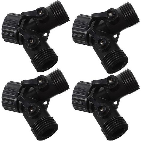 Raccords de tuyau d'arrosage (lot de 4) en forme de Y, compatibles avec les tuyaux d'arrosage et les systèmes d'irrigation. Fabriqués en ABS noir résistant, ils permettent une régulation efficace du d (1/5)