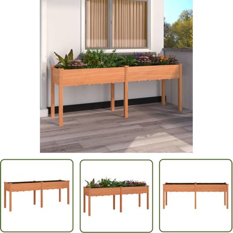 The Living Store Pflanzkübel mit Einsatz Braun 203x53x76 cm Massivholz Tanne - Holzpflanze - Gartentöpfen - Blumenerde - Balkonmöbel - Terrasse Dekoration (1/5)