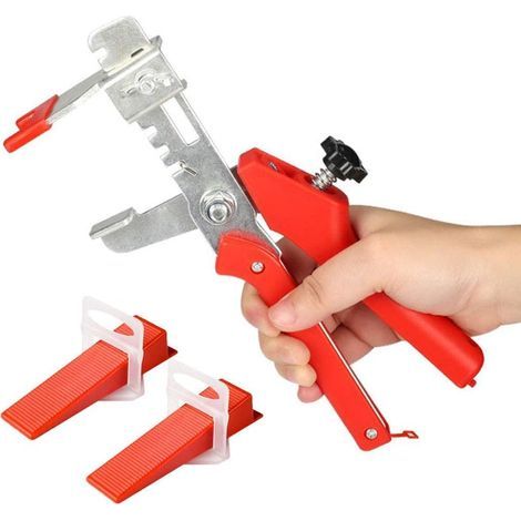 AIDUCHO Fliesenverlegesystem, 100 Nivellierclips, 100 Fliesenabstandshalter, Fliesenklemmen, Fliesenverlegesystem, geeignet für Fliesen mit einer Dicke von 3 bis 15 mm (1/5)
