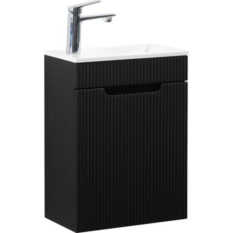 Mueble lavabo para aseo Thermis 40 x 22 cm - Negro mate - Muebl (1/5)