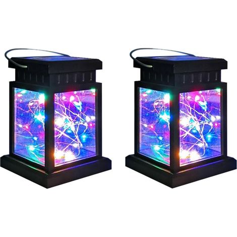 Lanternes Solaires pour Le Jardin, 2 Pièces Lanterne Solaire étanche à LED Colorées Lanterne Suspendue pour le Jardin et le Patio, Luminaires Solaires d'extérieur pour Les Ornements de Jardin (1/5)