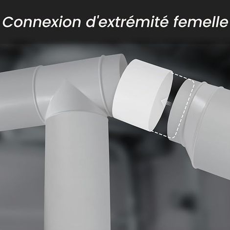 150mm Round Plastic Duct Hose Connector - Female Flexible Duct Extension - Dryer Vent Connection - In-Line Air and Water Flow (1/2)
