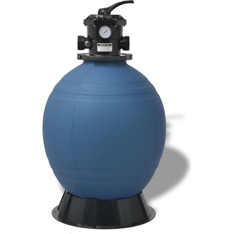 Filtre à sable pour piscine et spa extérieur en PE vanne 6 voies Bleu 56 x 56 x 97 cm (1/5)